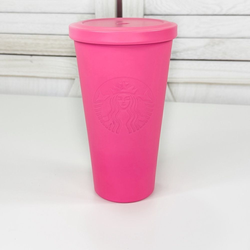 Starbucks HTF 2014 Stainless Steel Tumbler Cup Barbie Hot Pink 16oz